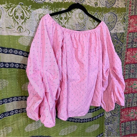 Petersyn Pink Hannah Dainty Print Off-the-Shoulder Blouse Size Small - Picture 9 of 16
